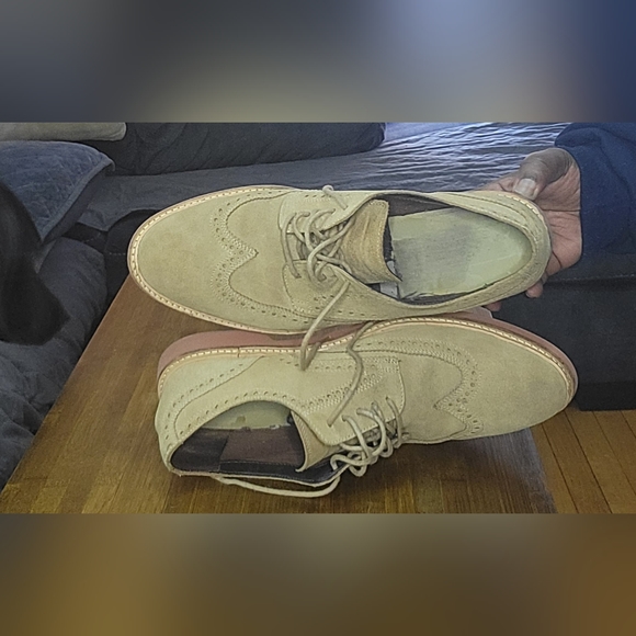 Cole Haan C12454 Nubuck Suede Wingtip Brogue Oxfords Beige Men’s 11 - Picture 12 of 12